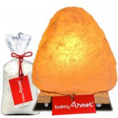 Tuzcu Ahmet Beyaz Tuzdan Yapılmış 7-8 kg Tuz Lambası Kaya Tuzu Hediyeli - 1