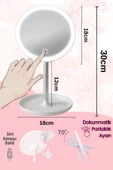 Dokunmatik Led Işıklı Usb Li Yuvarlak Masa Üstü Makyaj Aynası Makyaj Aynası Ledli - 2