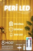 Perde Led 3mx3m Kumandalı 8 Fonksıyonlu 300 Ledli 10 Sarkıtlı Peri Ledi Usb Girişli thumbnail 1