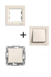 Schneider Asfora Krem Anahtar - Çerçeveli thumbnail 1