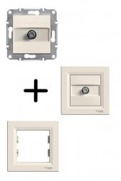 Schneider Asfora Krem F Konnektörlü Sat Sonlu Uydu Priz - Çerçeveli thumbnail 1