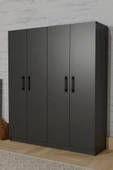 AEKA AE-1054 ARENA ANTRASİT GRİ GARDIROP 4 KAPAKLI 2 ASKILIKLI, 6 RAFLI DOLAP - 1