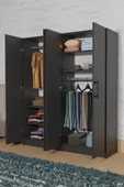 AEKA AE-1054 ARENA ANTRASİT GRİ GARDIROP 4 KAPAKLI 2 ASKILIKLI, 6 RAFLI DOLAP - 6