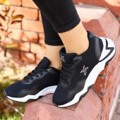 KINETIX SİYAH KADIN ORTOPEDİK TABAN SNEAKER SPOR AYAKKABI - 1