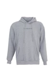 Erkek Baskılı Kapüşonlu Sweat Gri - 2
