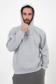 Erkek Baskılı Kapüşonlu Sweat Gri - 3