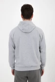 Erkek Baskılı Kapüşonlu Sweat Gri - 7