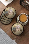 Valerine Life Zeugma Çingene Kız Figürlü Yıkanabilir Kaydırmaz Ofis Çay ve Fincan Bardak Altlığı 10x10cm 6 Adet - 3