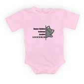 Baştan Söyliyim Kedi Baskılı Bebek Body Zıbın Çıtçıtlı Badi thumbnail 20