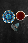 Valerine Life Kutsal Geometri Mandala Desenli Yıkanabilir Kaydırmaz Ofis Çay ve Fincan Bardak Altlığı 10x10cm 6 Adet thumbnail 1