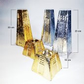 Beşli Altın Gümüş Renk Varak Kaplama Vitrin TV Ünite Süsü Objesi - 1