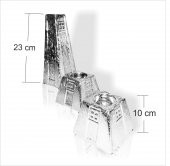 Dresuar Sehpa Masa Vitrin Ünite Üzerine Uzun Gümüş Varak Mumluk - 2