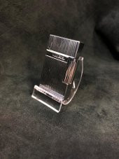 Hediyelik Gerçek Metal Çevirmeli Kapaklı Gümüş Renk Çelik Çakmak - 1