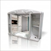 Kapaklı Paslanmaz Plastik Banyo Tuvalet wc Raflı Dolabı Aynası thumbnail 2