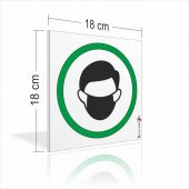 Maskeli Girilebilir Maskesiz Girilemez Girmek Yasaktır Levhası - 1