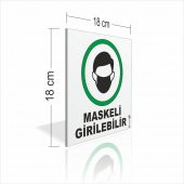 Koruyucu Maskeli Girilebilir Uyarı İkaz Levhası Panosu Tabelası thumbnail 1