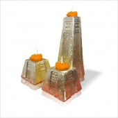 Dresuar Sehpa Masa Vitrin Ünite Üzerine Uzun Altın Varak Mumluk - 6