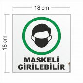 Koruyucu Maskeli Girilebilir Uyarı İkaz Levhası Panosu Tabelası thumbnail 3