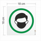 Maskeli Girilebilir Maskesiz Girilemez Girmek Yasaktır Levhası - 3