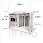 Kapaklı Paslanmaz Plastik Banyo Tuvalet wc Raflı Dolabı Aynası thumbnail 1