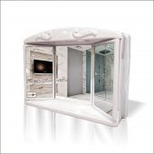 Kapaklı Paslanmaz Plastik Banyo Tuvalet wc Raflı Dolabı Aynası thumbnail 3