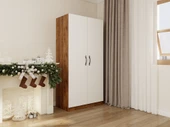 2 Kapaklı Bölmeli Gardırop Amalfi-Beyaz - 2