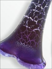 80 cm Uzun Derin Çatlatma Beyaz Mor Renkli Su Geçirmez Cam Vazo thumbnail 1