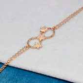 925 Ayar Sonsuzluk Rose Gold Gümüş Bileklik 000177 - 1