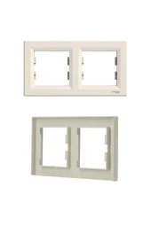Schneider Asfora Krem 2'Li Çerçeve thumbnail 1