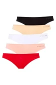 U.S. Polo Assn. Kadın 5'li Brazilian Slip (Kırmızı-Somon-Ten-Beyaz-Siyah) - 1