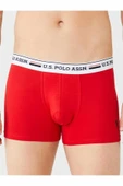 U.S. Polo Assn. Erkek 3'lü Boxer Kırmızı-Gri-Lacivert thumbnail 2