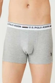 U.S. Polo Assn. Erkek 3'lü Boxer Kırmızı-Gri-Lacivert thumbnail 3