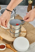 Cooker 3147 Gri Lüx 1,2 Litre Çelik Hazneli 3'lü Yemek Termosu - 3