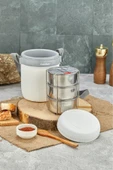Cooker 3147 Gri Lüx 1,2 Litre Çelik Hazneli 3'lü Yemek Termosu - 1
