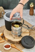 Cooker 3147 Siyah Lüx 1,2 Litre Çelik Hazneli 3'lü Yemek Termosu - 2
