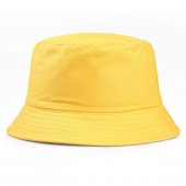 Unisex Sarı Düz Bucket Şapka Kova Şapka - 1