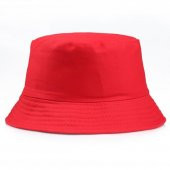 Unisex Kırmızı Düz Bucket Şapka Kova Şapka - 1