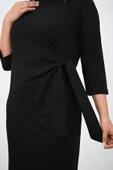 Kadın Büyük Beden Bel Bağlama Detaylı Elbise 5274-25 - 7