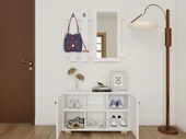 Sarissa Ayakkabı Dolabı/Askılık/Antre Dolap-Beyaz thumbnail 4