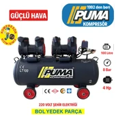 PUMA 100 LİTRE 4 HP YÜKSEK VERİMLİ YAĞSIZ KOMPRESÖR thumbnail 1