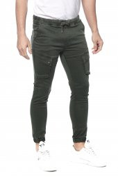 Erkek Slim Fit Yandan Cepli Beli Paçası Lastikli Spor Jogger Pantolon - 2