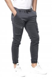 Erkek Slim Fit Yandan Cepli Beli Paçası Lastikli Spor Jogger Pantolon - 4