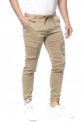 Erkek Slim Fit Yandan Cepli Beli Paçası Lastikli Spor Jogger Pantolon - 7