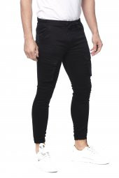 Erkek Slim Fit Yandan Cepli Beli Paçası Lastikli Spor Jogger Pantolon - 12