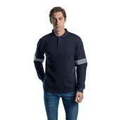 Şensel, Reflektörlü Sweatshirt, Lacivert, Polo Yaka -107E5645- - 1
