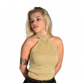 Marcatella Kadın Hardal Kolsuz Triko Body - 1