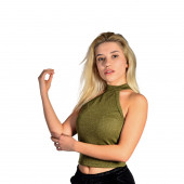 Marcatella Kadın Yeşil Kolsuz Triko Body - 1