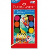 Faber Castell 21 Renk Büyük Boy Sulu Boy Fırça Hediyeli - 1