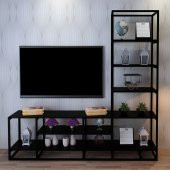 Berk Tv ünitesi Raflı Siyah 180*55*40 Cm - 1