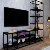 Berk Tv ünitesi Raflı Siyah 180*55*40 Cm - 3